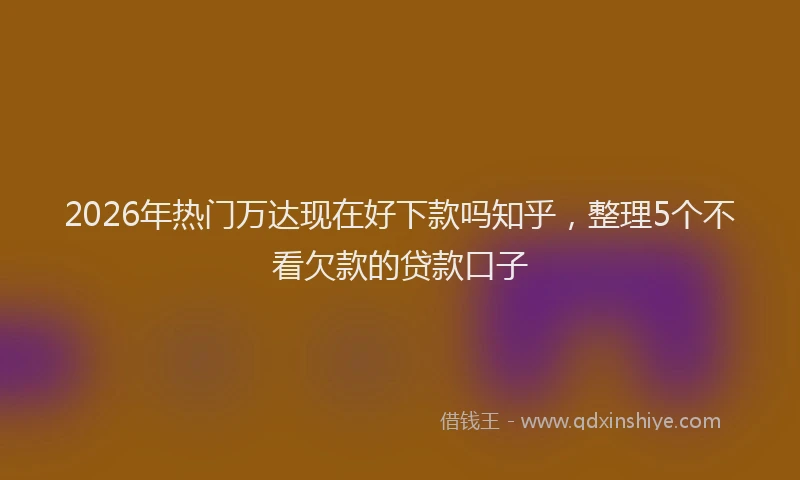 2026年热门万达现在好下款吗知乎，整理5个不看欠款的贷款口子