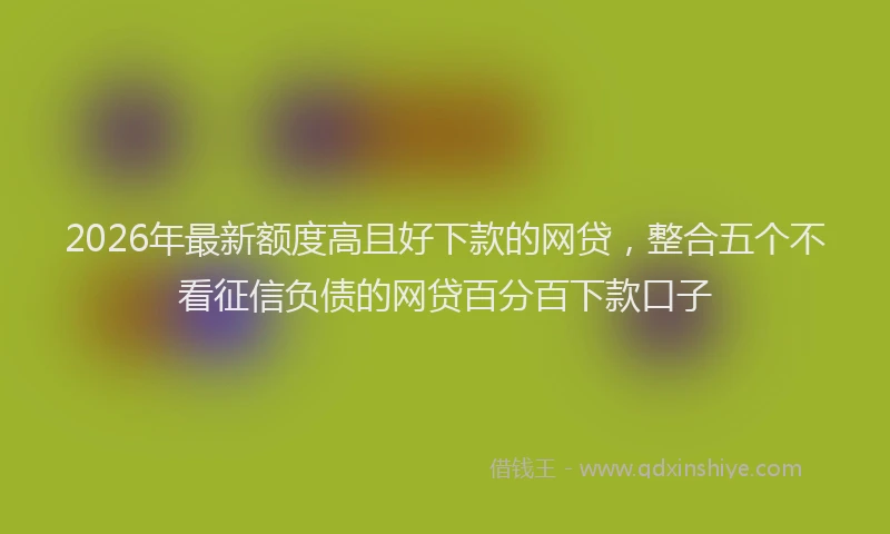2026年最新额度高且好下款的网贷，整合五个不看征信负债的网贷百分百下款口子