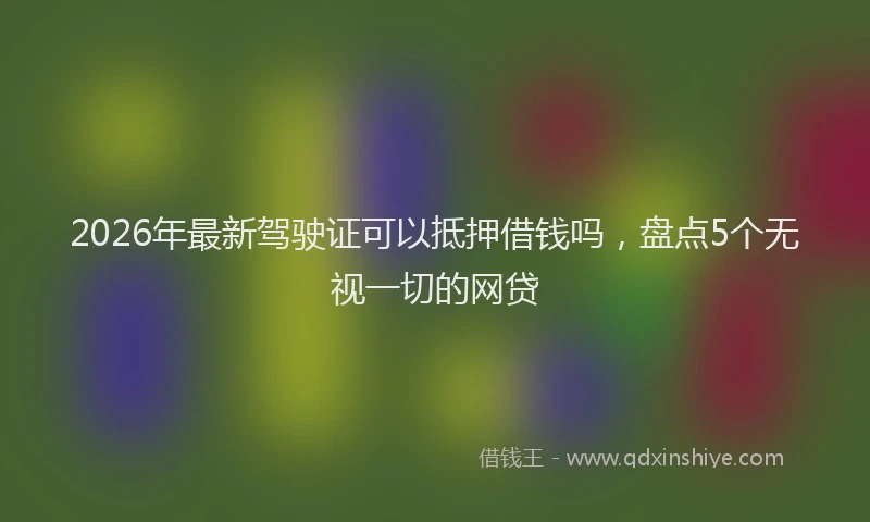 2026年最新驾驶证可以抵押借钱吗，盘点5个无视一切的网贷