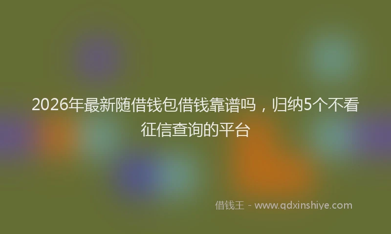 2026年最新随借钱包借钱靠谱吗，归纳5个不看征信查询的平台