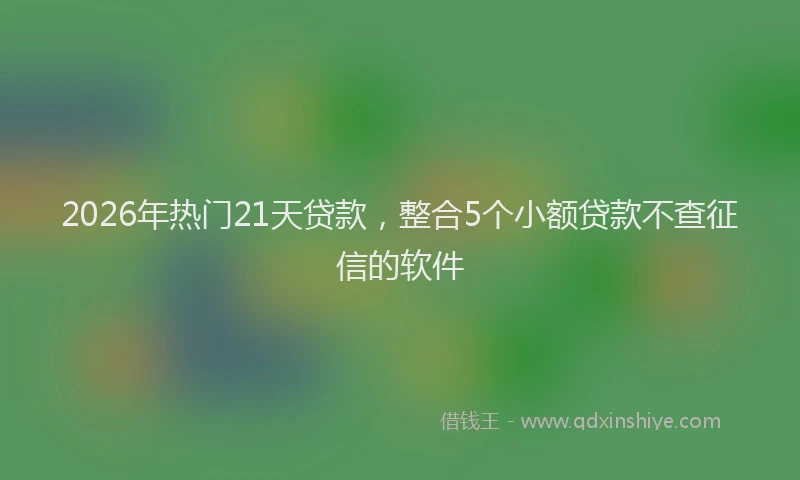 2026年热门21天贷款，整合5个小额贷款不查征信的软件