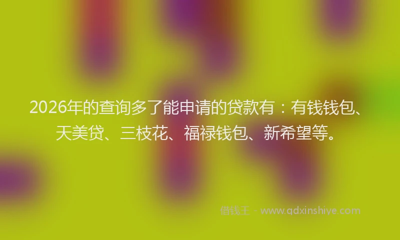 2026年的查询多了能申请的贷款有：有钱钱包、天美贷、三枝花、福禄钱包、新希望等。