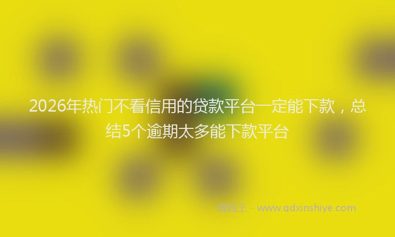 2026年热门不看信用的贷款平台一定能下款，总结5个逾期太多能下款平台