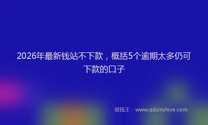 2026年最新钱站不下款，概括5个逾期太多仍可下款的口子