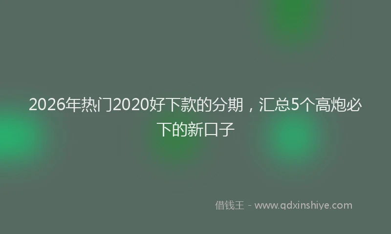 2026年热门2020好下款的分期，汇总5个高炮必下的新口子