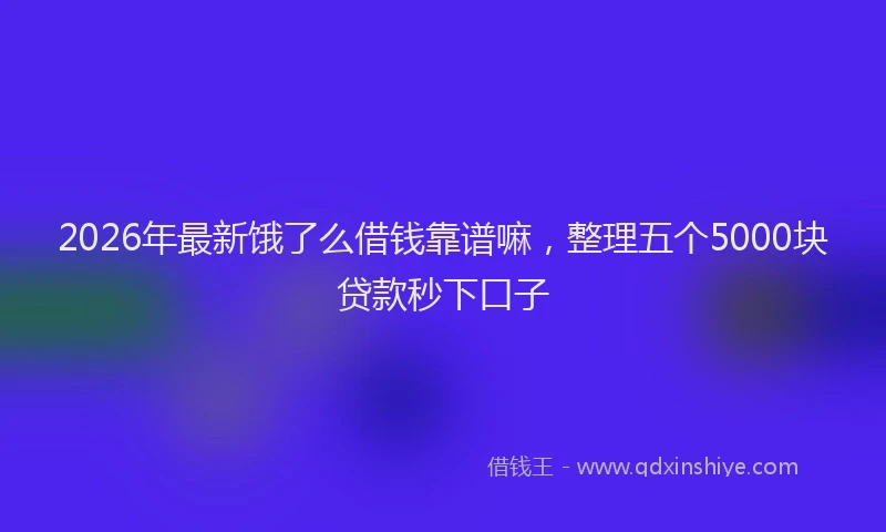 2026年最新饿了么借钱靠谱嘛，整理五个5000块贷款秒下口子