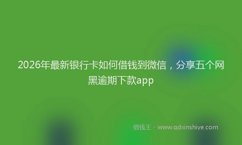 2026年最新银行卡如何借钱到微信，分享五个网黑逾期下款app