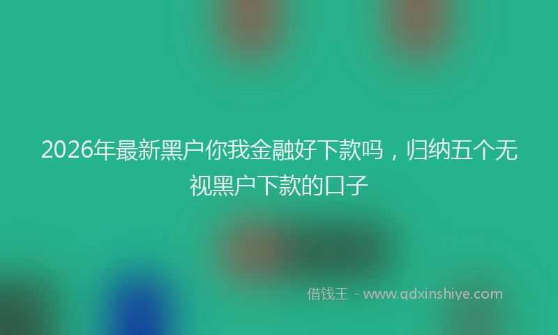 2026年最新黑户你我金融好下款吗，归纳五个无视黑户下款的口子