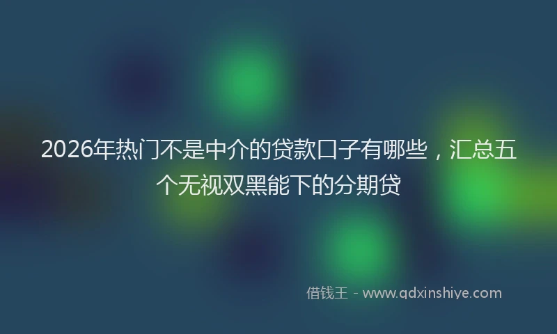 2026年热门不是中介的贷款口子有哪些，汇总五个无视双黑能下的分期贷