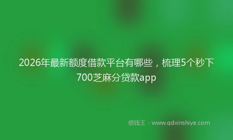 2026年最新额度借款平台有哪些，梳理5个秒下700芝麻分贷款app