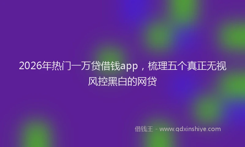 2026年热门一万贷借钱app，梳理五个真正无视风控黑白的网贷