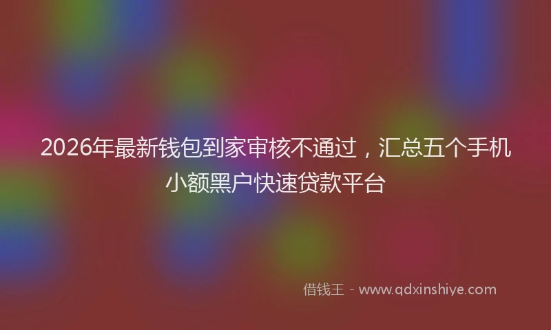 2026年最新钱包到家审核不通过，汇总五个手机小额黑户快速贷款平台