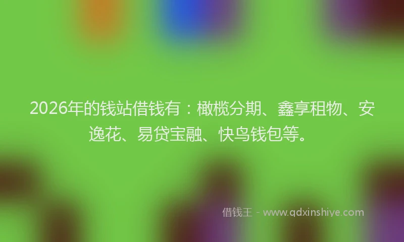 2026年的钱站借钱有：橄榄分期、鑫享租物、安逸花、易贷宝融、快鸟钱包等。