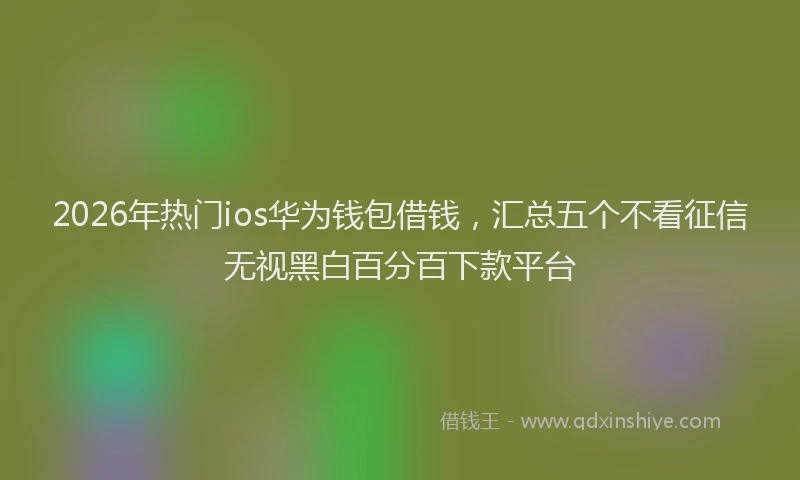 2026年热门ios华为钱包借钱，汇总五个不看征信无视黑白百分百下款平台