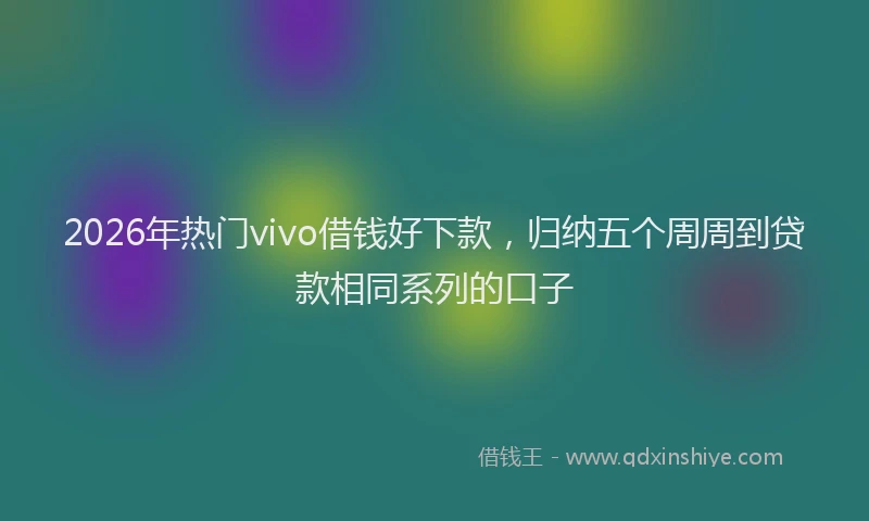 2026年热门vivo借钱好下款，归纳五个周周到贷款相同系列的口子