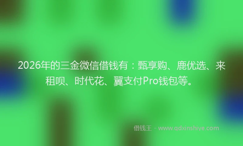 2026年的三金微信借钱有：甄享购、鹿优选、来租呗、时代花、翼支付Pro钱包等。