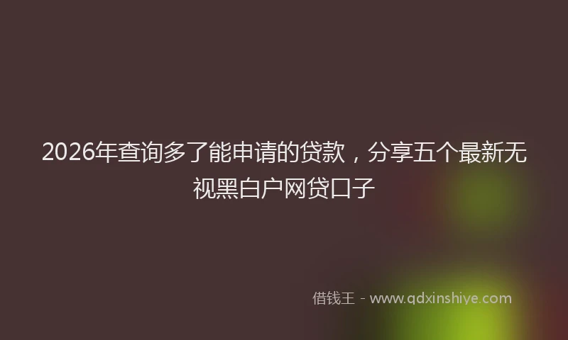 2026年查询多了能申请的贷款，分享五个最新无视黑白户网贷口子