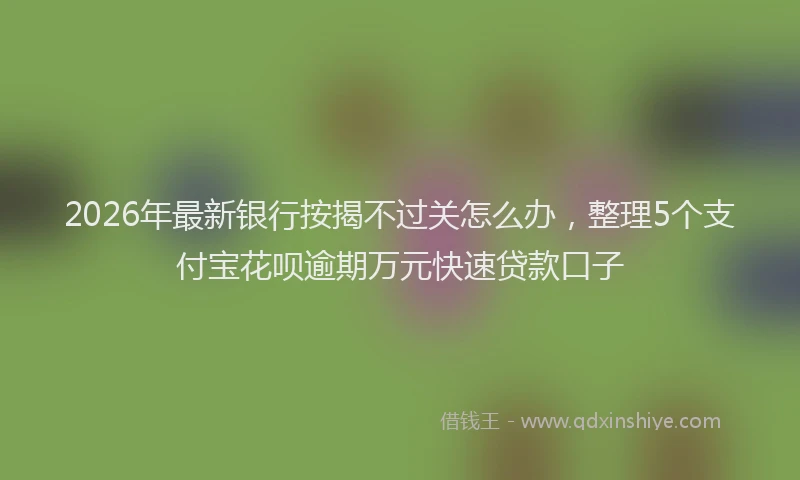 2026年最新银行按揭不过关怎么办，整理5个支付宝花呗逾期万元快速贷款口子