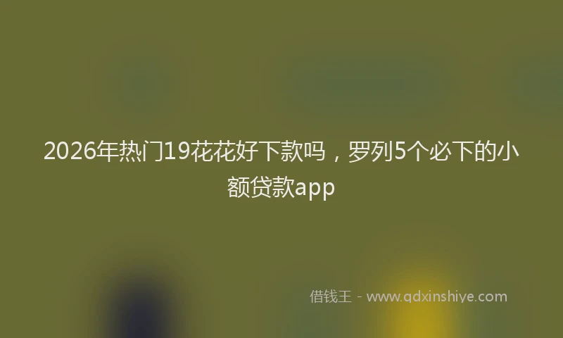 2026年热门19花花好下款吗，罗列5个必下的小额贷款app