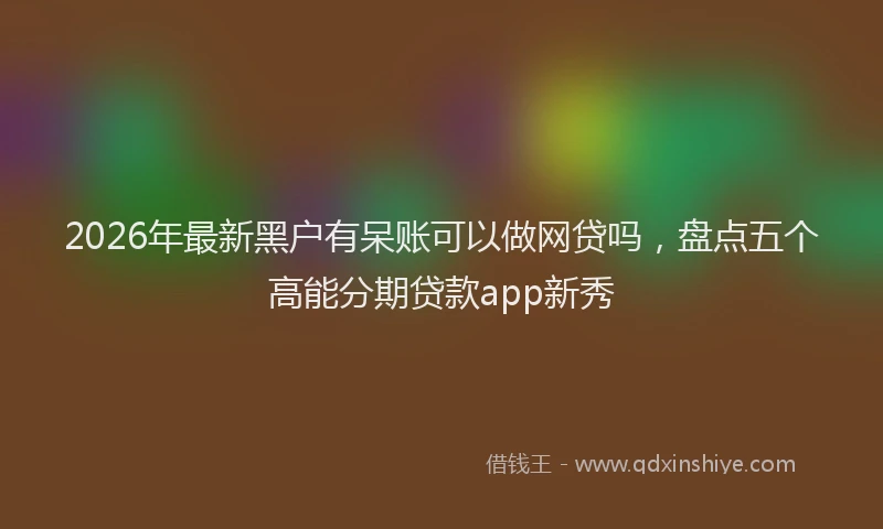 2026年最新黑户有呆账可以做网贷吗，盘点五个高能分期贷款app新秀