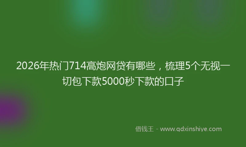 2026年热门714高炮网贷有哪些，梳理5个无视一切包下款5000秒下款的口子