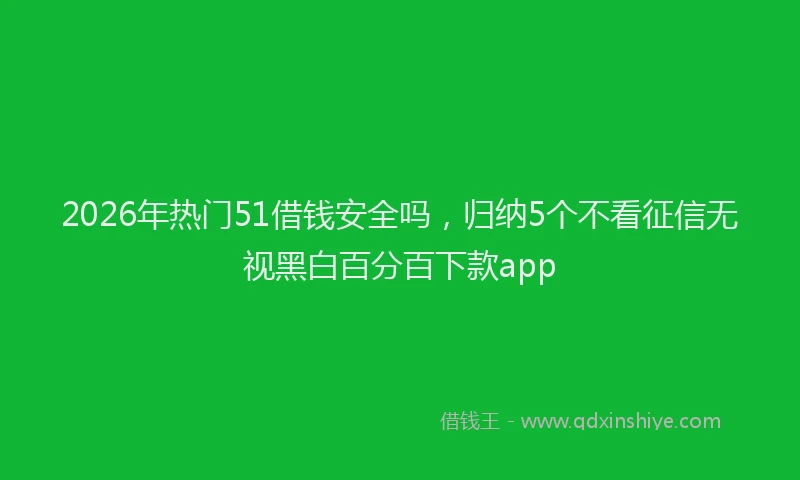 2026年热门51借钱安全吗，归纳5个不看征信无视黑白百分百下款app