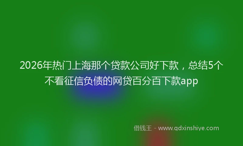 2026年热门上海那个贷款公司好下款，总结5个不看征信负债的网贷百分百下款app
