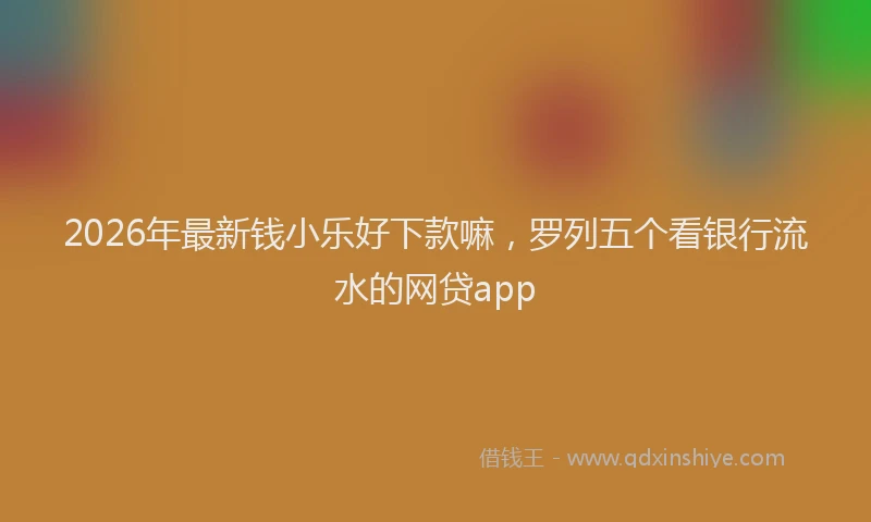 2026年最新钱小乐好下款嘛，罗列五个看银行流水的网贷app
