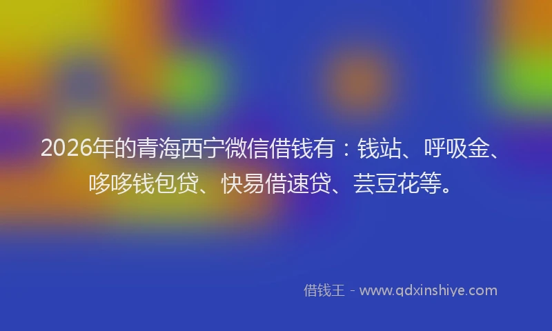 2026年的青海西宁微信借钱有：钱站、呼吸金、哆哆钱包贷、快易借速贷、芸豆花等。