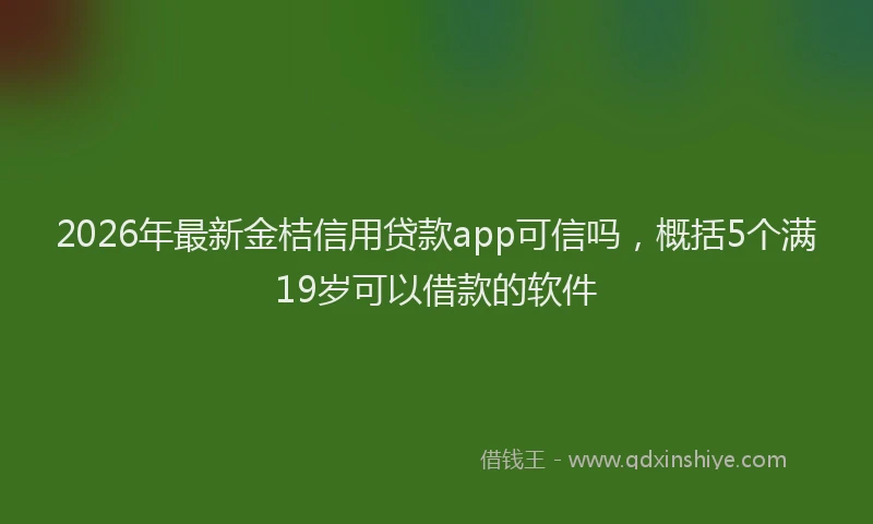 2026年最新金桔信用贷款app可信吗，概括5个满19岁可以借款的软件