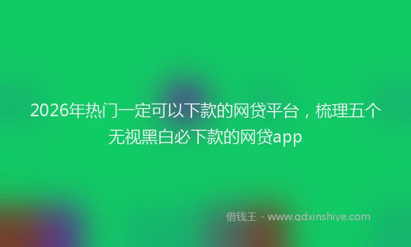 2026年热门一定可以下款的网贷平台，梳理五个无视黑白必下款的网贷app