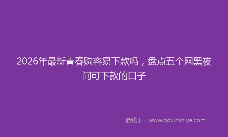 2026年最新青春购容易下款吗，盘点五个网黑夜间可下款的口子
