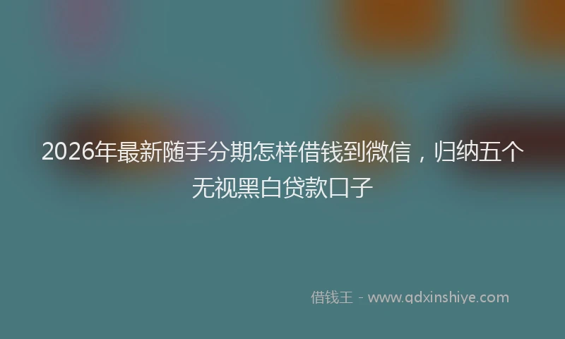 2026年最新随手分期怎样借钱到微信，归纳五个无视黑白贷款口子