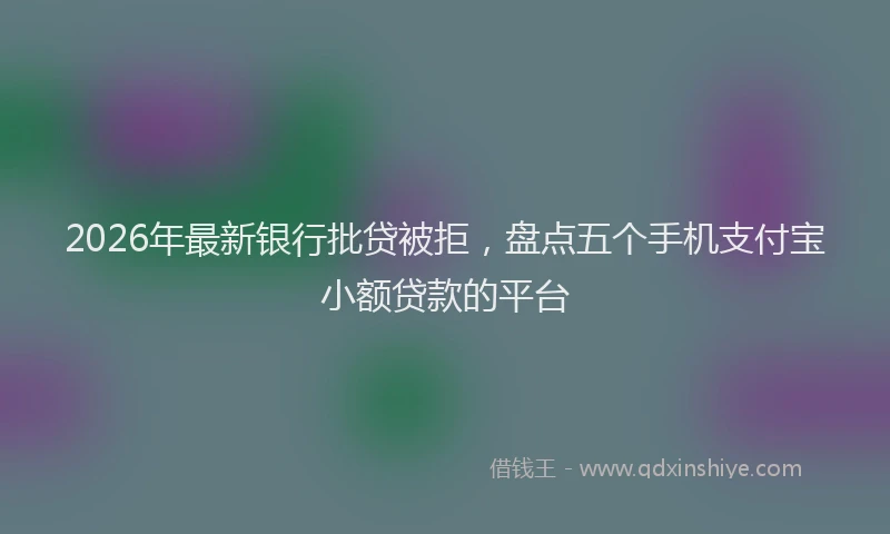 2026年最新银行批贷被拒，盘点五个手机支付宝小额贷款的平台