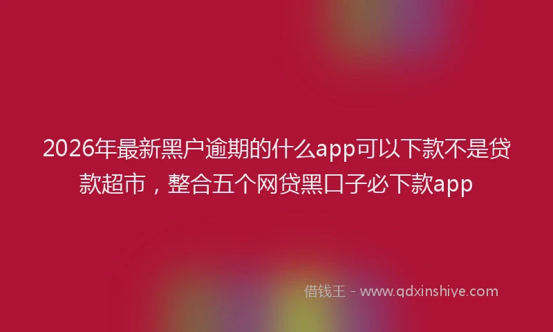 2026年最新黑户逾期的什么app可以下款不是贷款超市，整合五个网贷黑口子必下款app