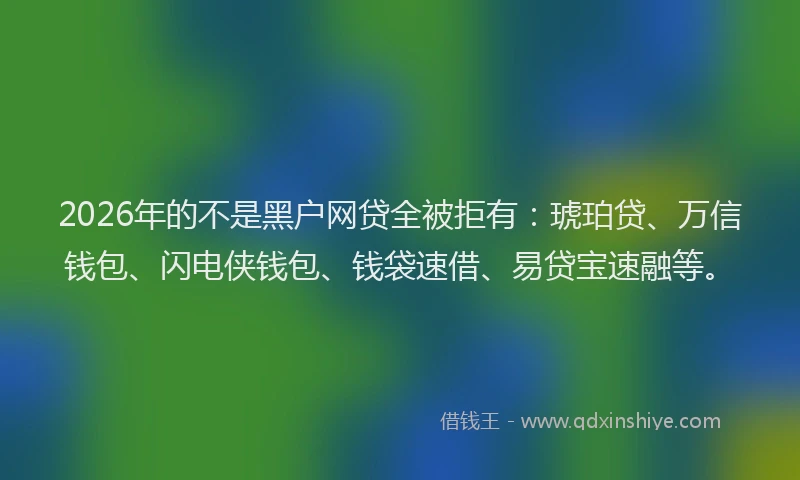 2026年的不是黑户网贷全被拒有：琥珀贷、万信钱包、闪电侠钱包、钱袋速借、易贷宝速融等。