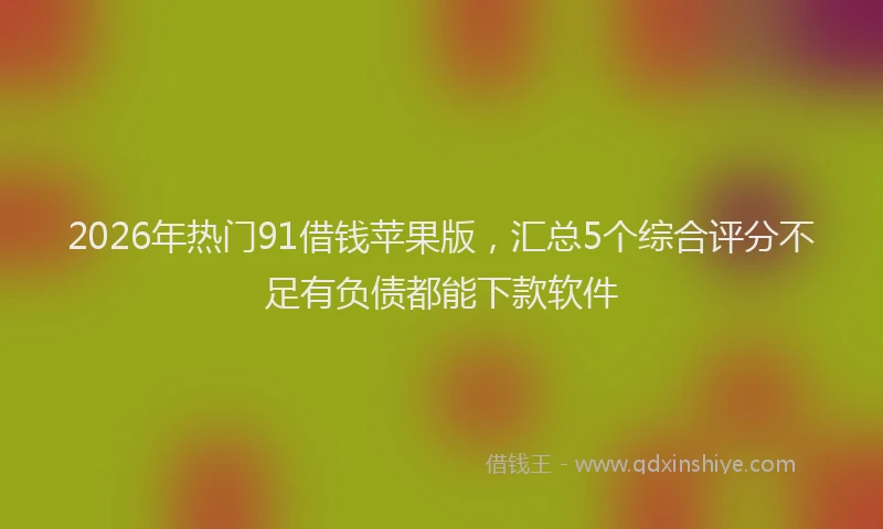 2026年热门91借钱苹果版，汇总5个综合评分不足有负债都能下款软件