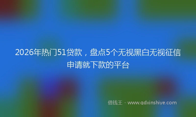 2026年热门51贷款，盘点5个无视黑白无视征信申请就下款的平台