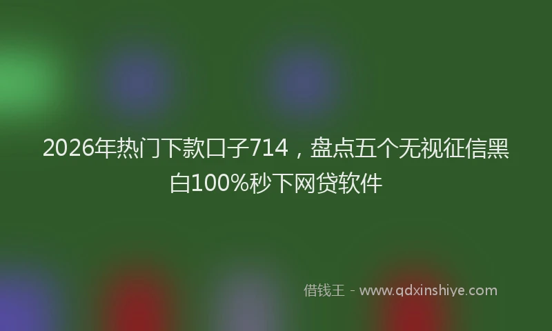 2026年热门下款口子714，盘点五个无视征信黑白100%秒下网贷软件