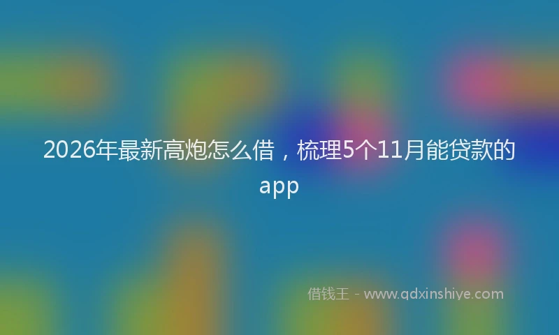 2026年最新高炮怎么借，梳理5个11月能贷款的app