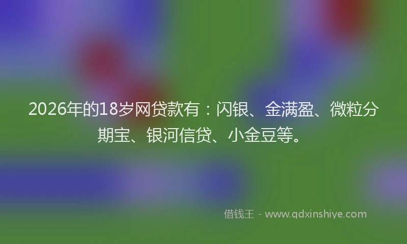 2026年的18岁网贷款有：闪银、金满盈、微粒分期宝、银河信贷、小金豆等。