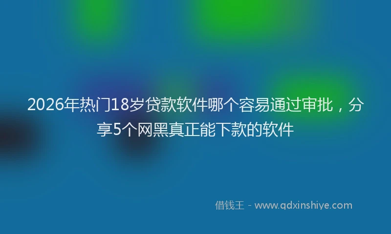 2026年热门18岁贷款软件哪个容易通过审批，分享5个网黑真正能下款的软件