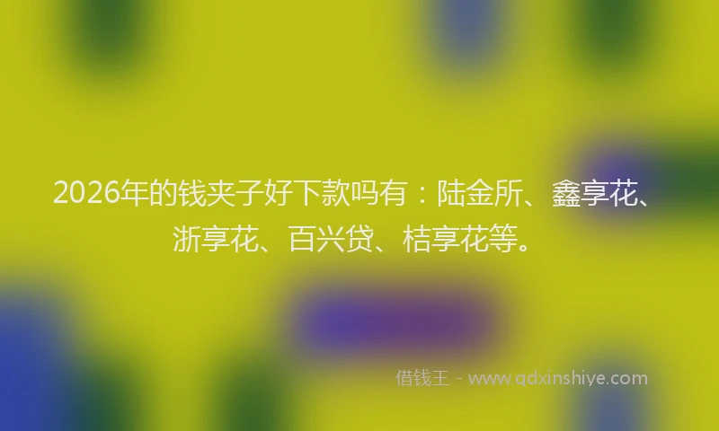 2026年的钱夹子好下款吗有：陆金所、鑫享花、浙享花、百兴贷、桔享花等。