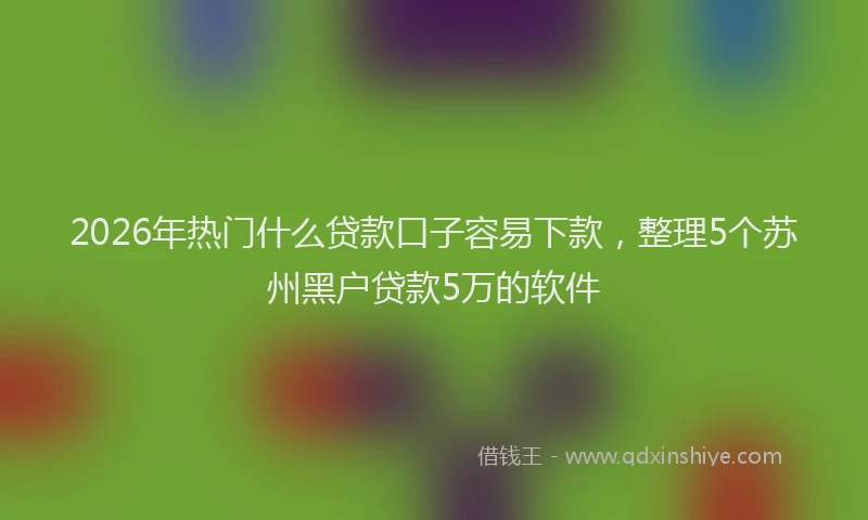 2026年热门什么贷款口子容易下款，整理5个苏州黑户贷款5万的软件
