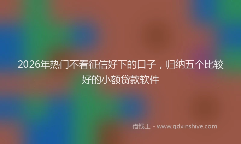2026年热门不看征信好下的口子，归纳五个比较好的小额贷款软件