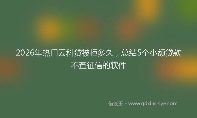 2026年热门云科贷被拒多久，总结5个小额贷款不查征信的软件
