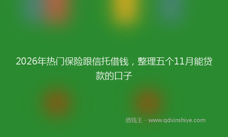 2026年热门保险跟信托借钱，整理五个11月能贷款的口子