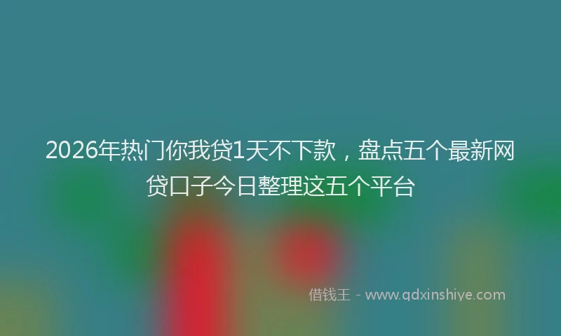 2026年热门你我贷1天不下款，盘点五个最新网贷口子今日整理这五个平台