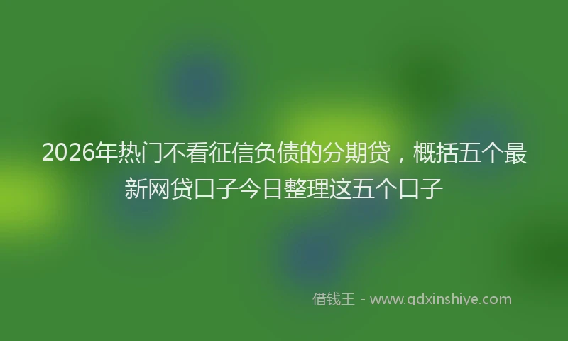 2026年热门不看征信负债的分期贷，概括五个最新网贷口子今日整理这五个口子