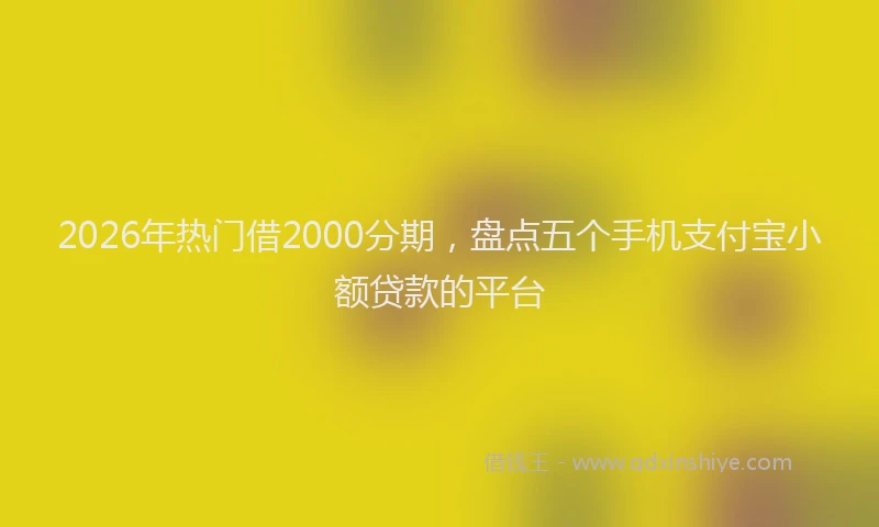 2026年热门借2000分期，盘点五个手机支付宝小额贷款的平台